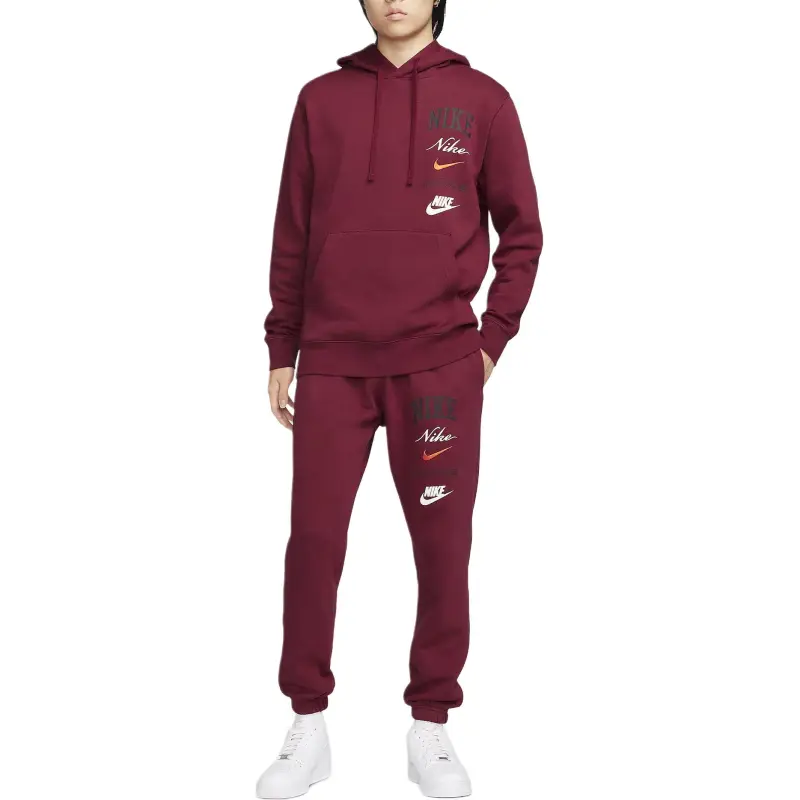Nike Knitted Sports Pants Men's Burgundy-4