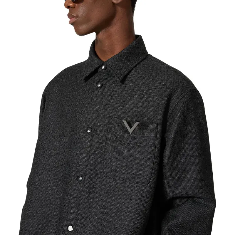 Valentino Logo Plaque Long Sleeved Jacket-5