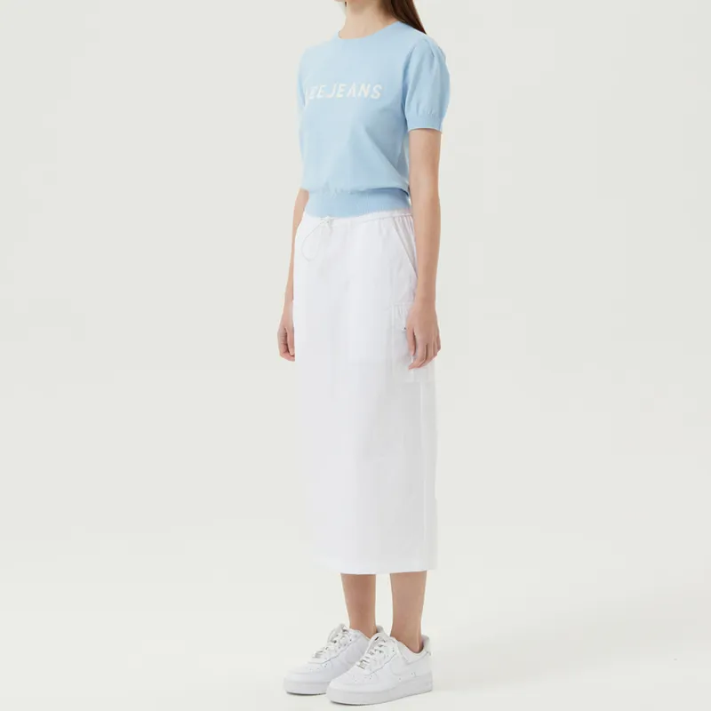 Lee Casual Long Skirts Women's White-4