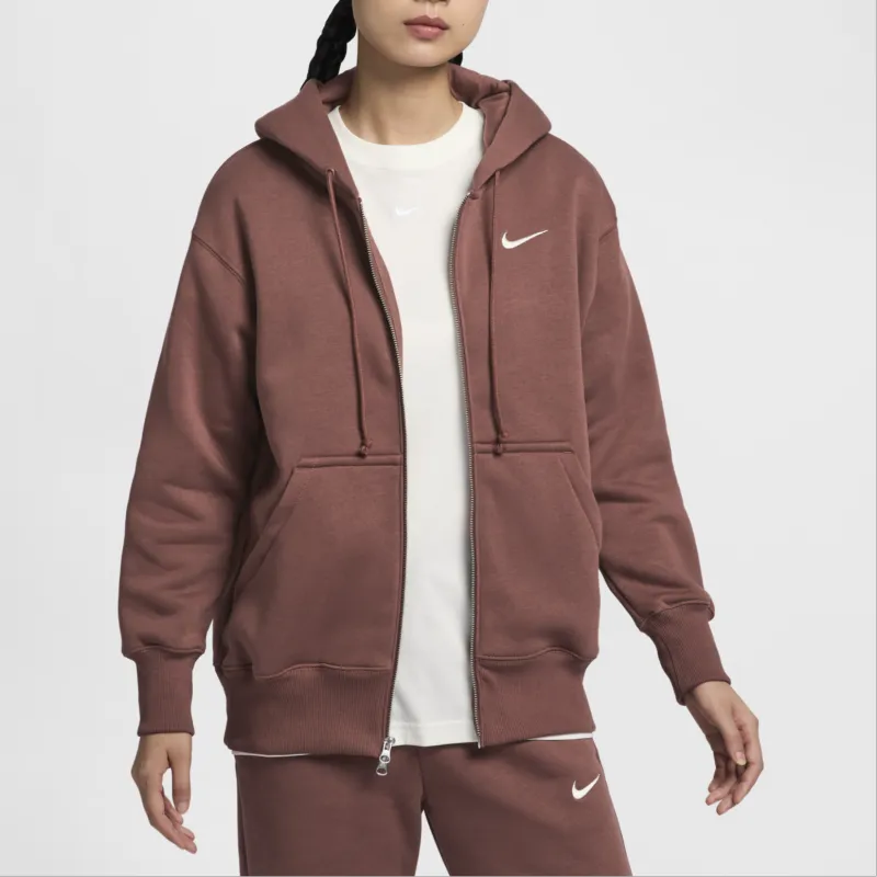 Nike Sportswear Phoenix FleeceSwoosh Sweatshirt Women's Red Brown/Sail White-4