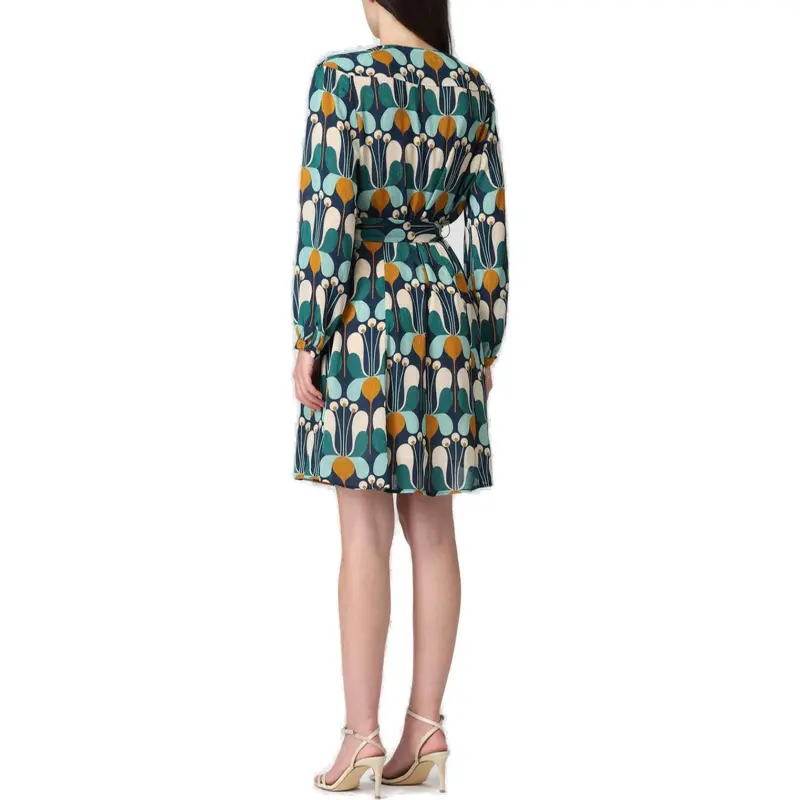 PINKO FW22 Long Sleeved Dress Women's Green-3