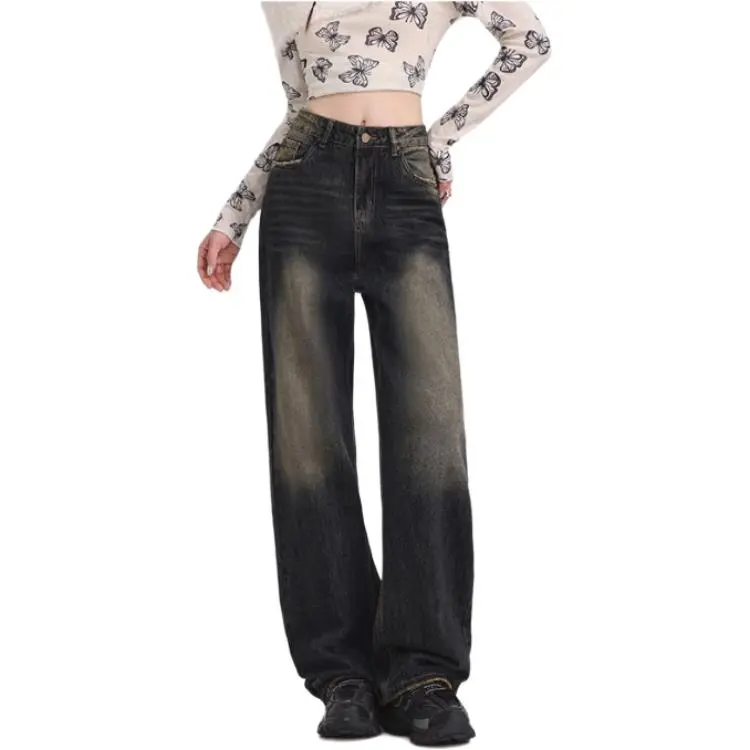 YINLEI Jeans Women's Gray Blue-5