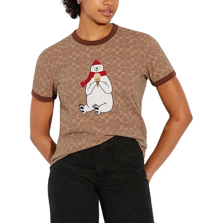 COACH FW22 T Shirt Women's Brown-1