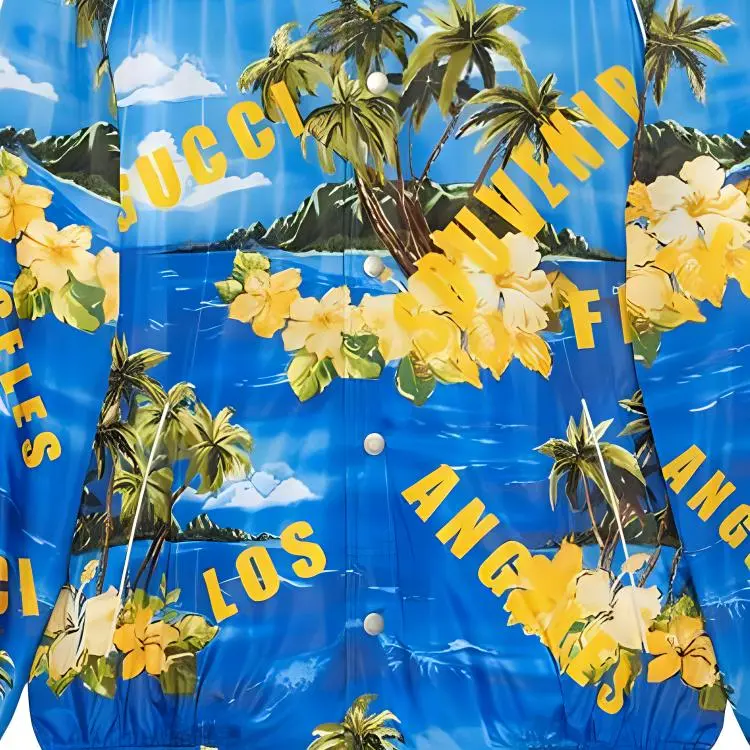 GUCCI Souvenir From Los Angeles Print Nylon Jacket-5