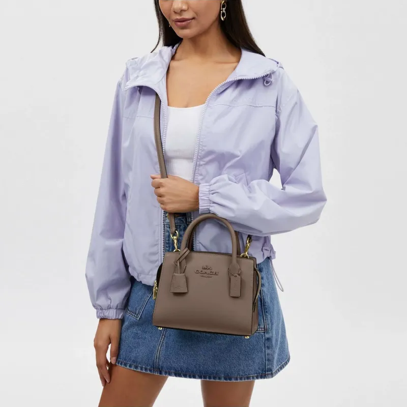 COACH Refined Calfskin Shoulder Bag, Crossbody Bag, Handbag Trumpets Women's Tan-4