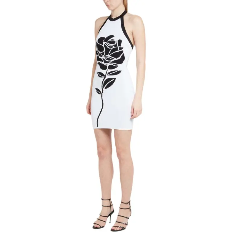 BALMAIN Two Toned Halterneck Mini Dress-2