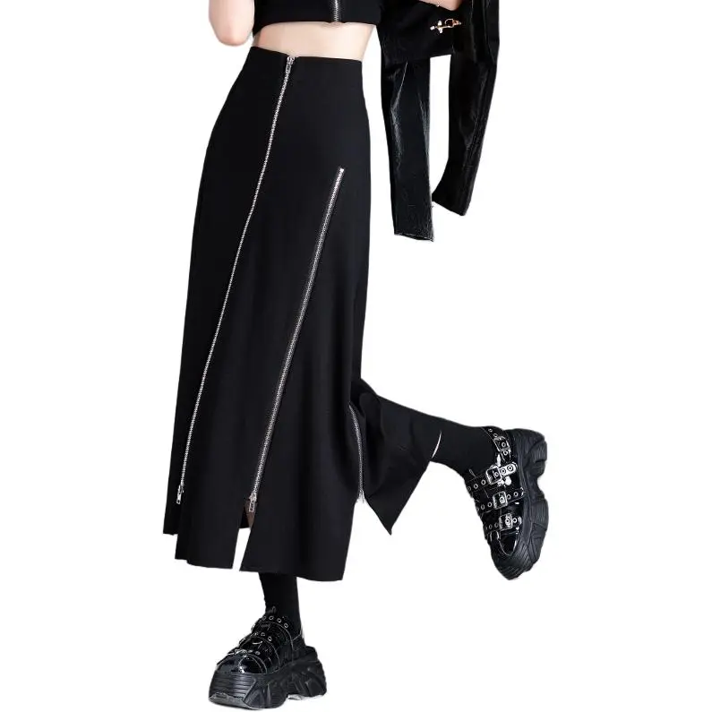 You Cow Me Pants Casual Long Skirts Women's Black-7