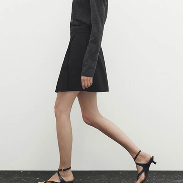 Massimo Dutti Casual Short Skirts Women's Black-4