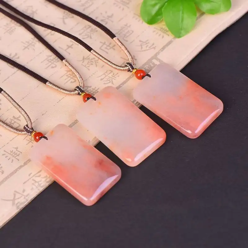 Gifts Golden Silk Jade Necklaces Unisex-2