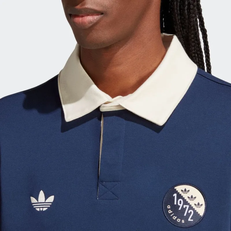 Adidas Originals BLOKEPOP Polo Shirt Men's Blue White-4