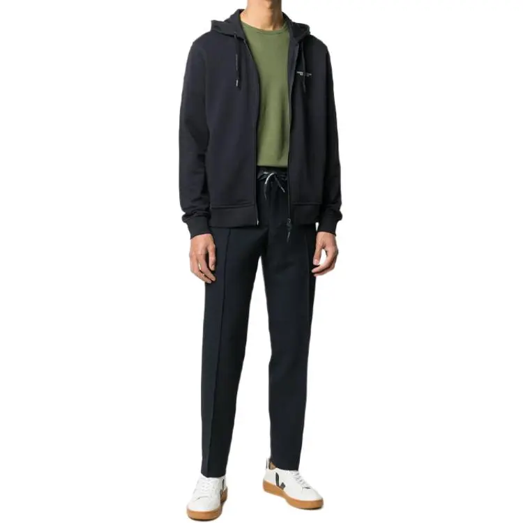 ARMANI EXCHANGE Logo Print Zipped Hoodie-1