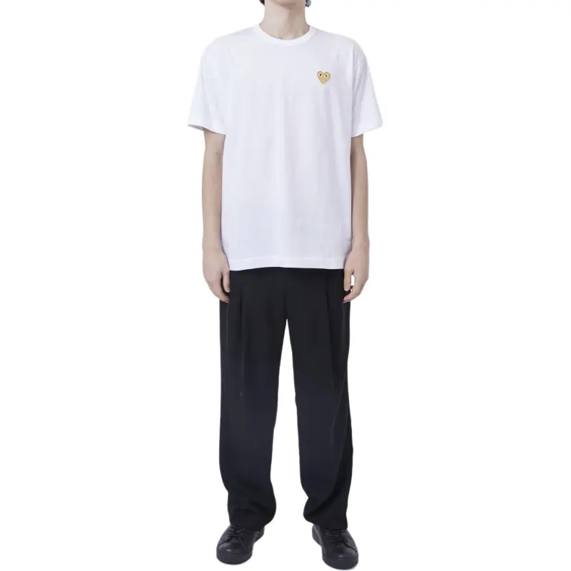 CDG Play T Shirts Unisex White-1