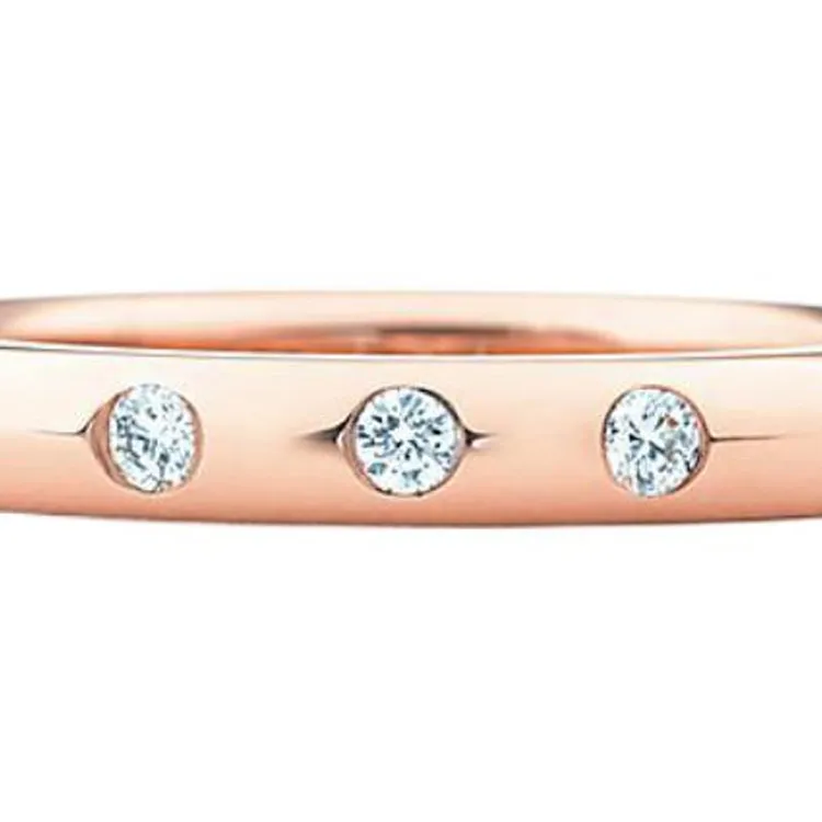 TIFFANY & CO. Diamond Rings Unisex Rose Gold-2