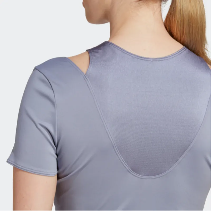 Adidas T Shirt Women's Silver Gray Violet-5