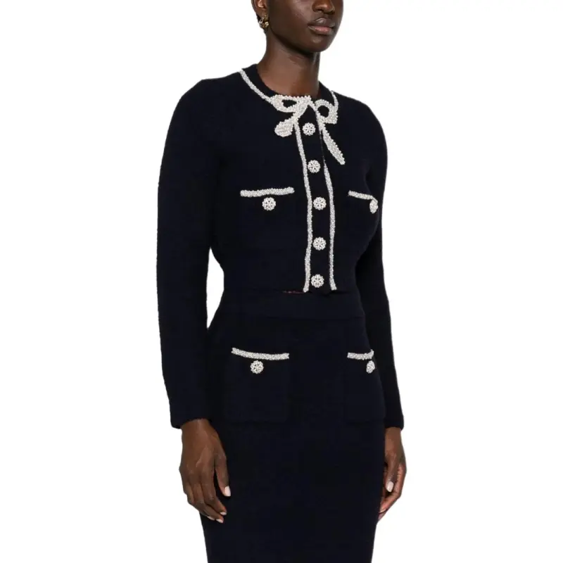 Self portrait Sweater Women's Marine Blue-4