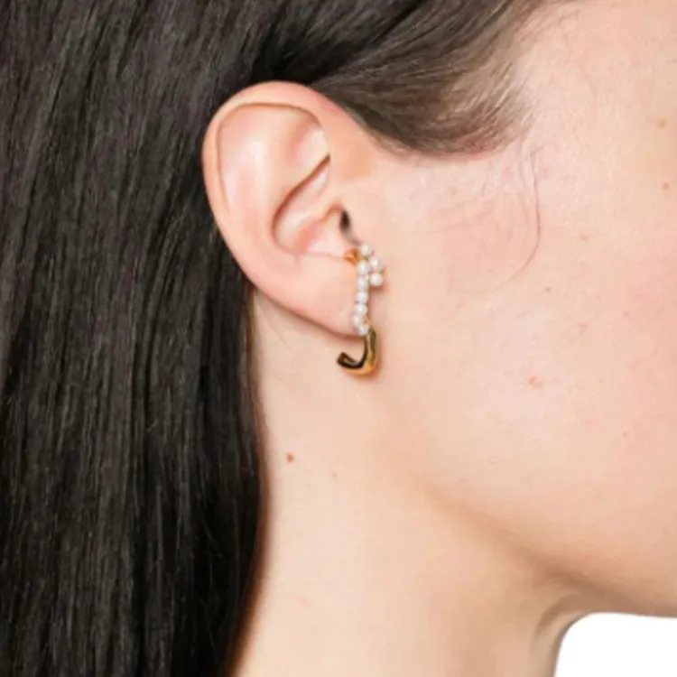 BEATRIZ PALACIOS Pearled Wave Earrings-2