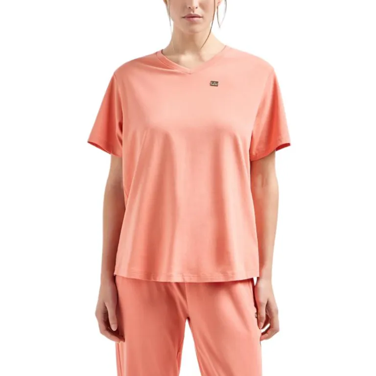 EMPORIO ARMANI EA7 SS25 T Shirt Women's Orange Pink-1