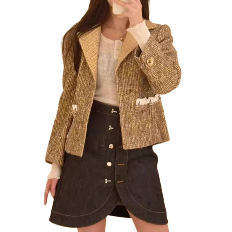 LOUIS VUITTON Lurex Tweed Blazer-3