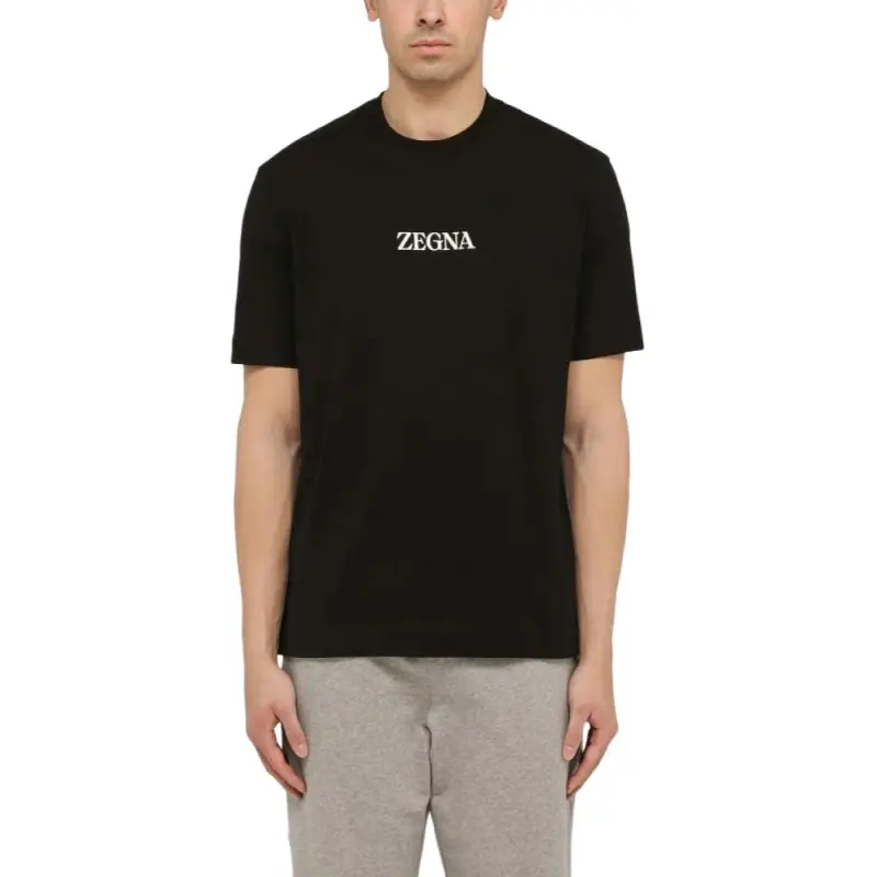 Ermenegildo Zegna Logo Printed Crewneck T Shirt-2
