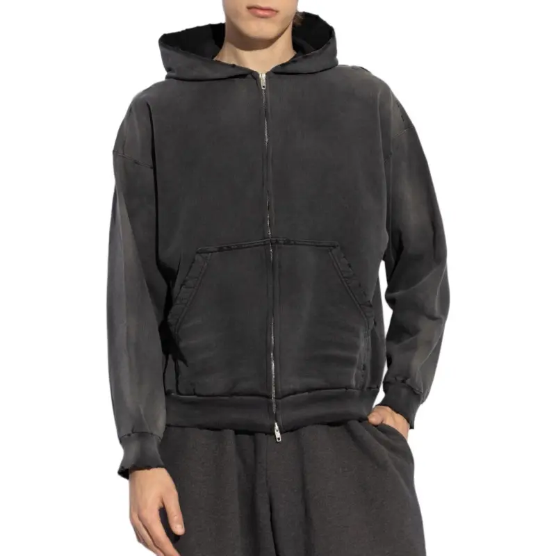Balenciaga Graphic Printed Zip Up Hoodie-7