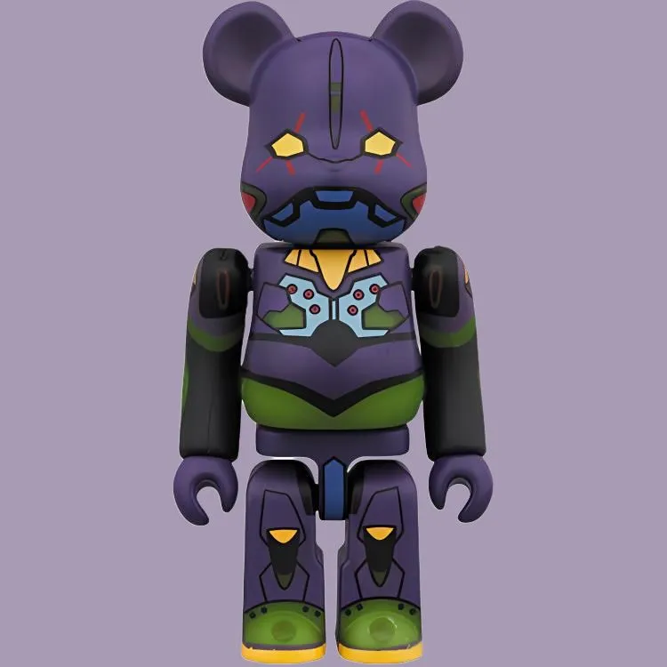 BE@RBRICK Movie Animation Evangelion 01 Nighttime Combat Glow in The Dark Version Hang Tag Box 100%-3