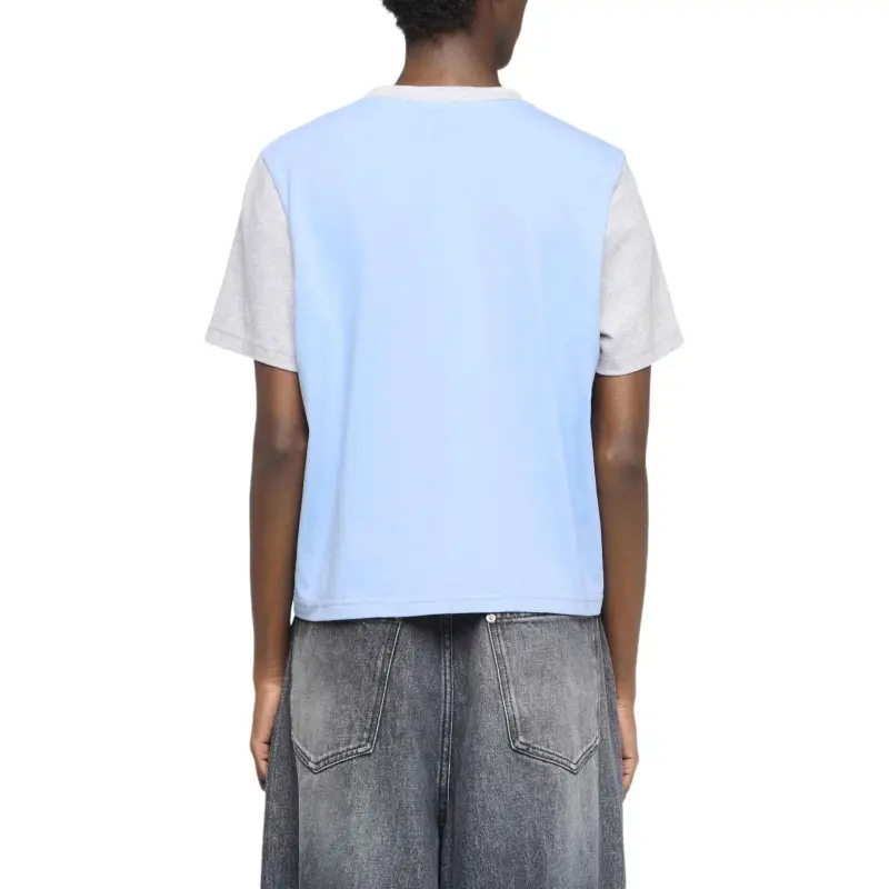 JW Anderson Anchor Embroidery Panelled Cropped T Shirt-3