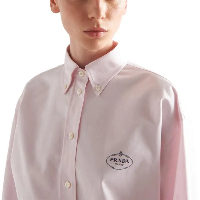 PRADA Logo Detailed Oversized Shirt-4