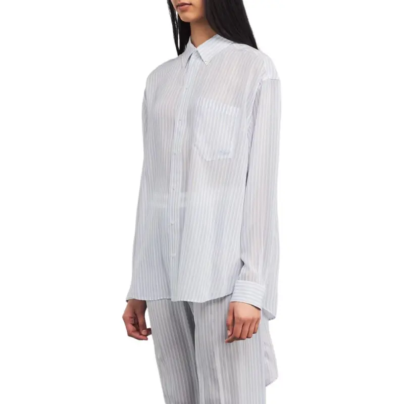 Alexander Wang Oversized Boyfriend Shirt Oxford Blue/White-4