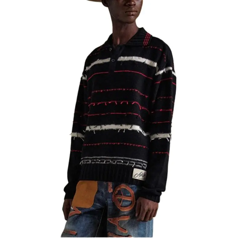 ANDERSSON BELL B&W Stripe Polo Shirt-2