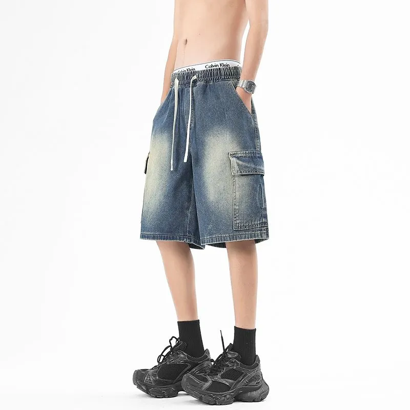BEAR UNION Denim Shorts Unisex Dark Blue-4