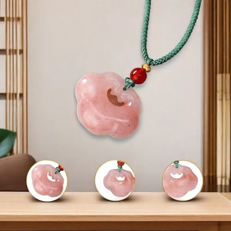 Gifts Golden Silk Jade Necklaces Unisex-3