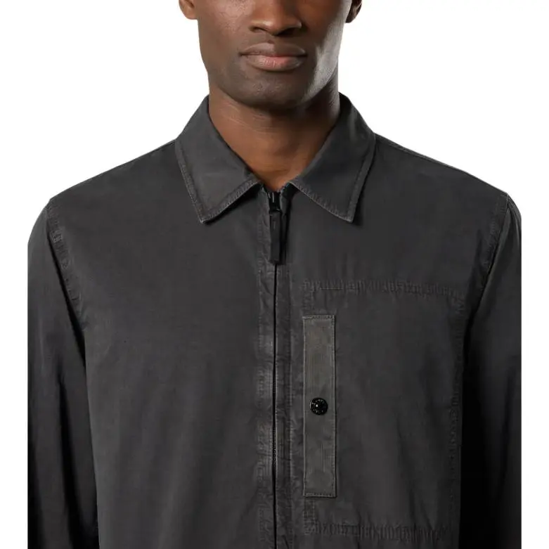 STONE ISLAND Compass Patch Zip Up Shirt Jacket-5