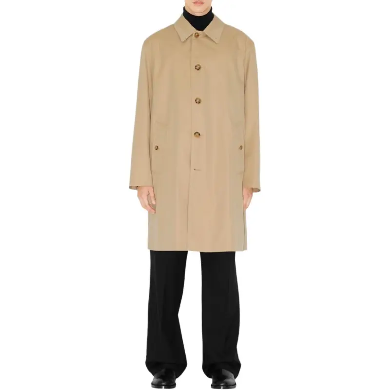 Burberry Single Breasted Long Sleeved Gabardine Coat-2