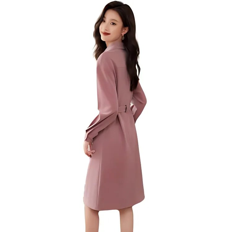 Mo Han Yi Mei Long Sleeved Dresses Women's Pink-1