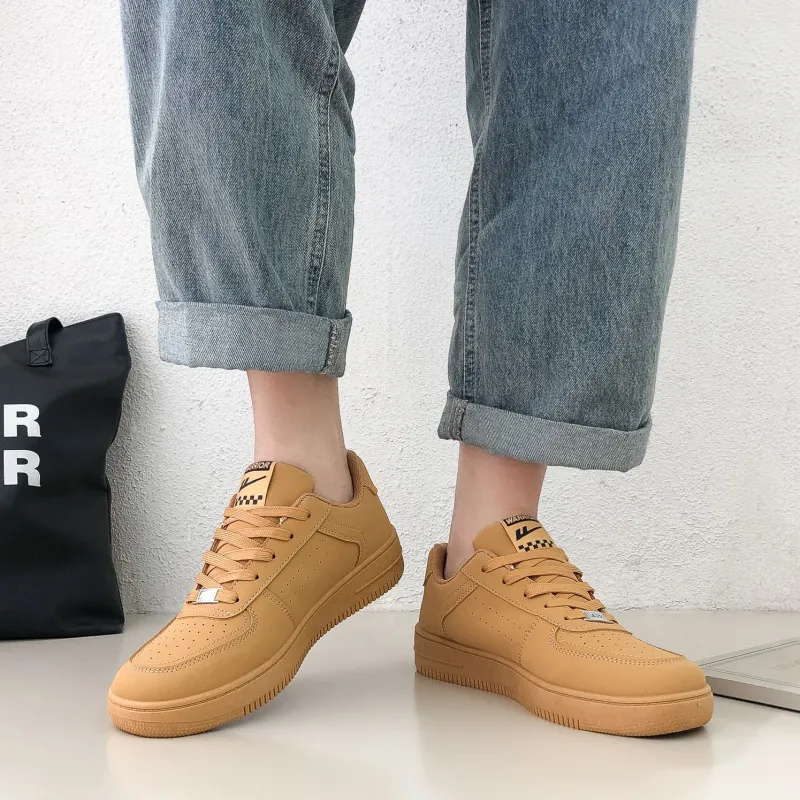 Warrior Anti Slip Wear Resistant Low Top Skateboard Shoes Men's Earth Yellow-5