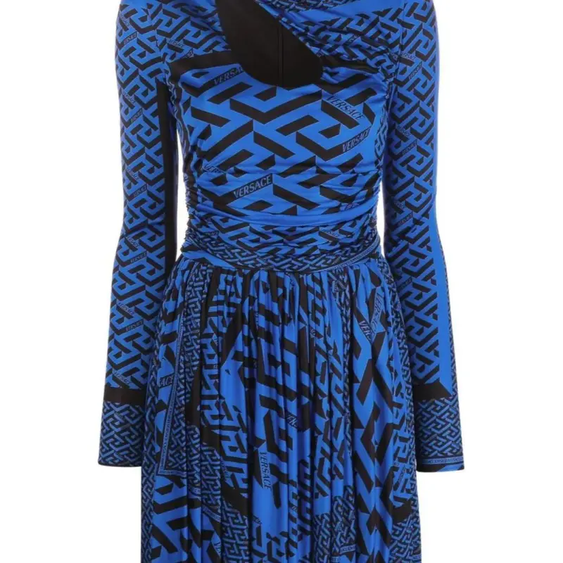 VERSACE Greca print Long sleeve Dress-1