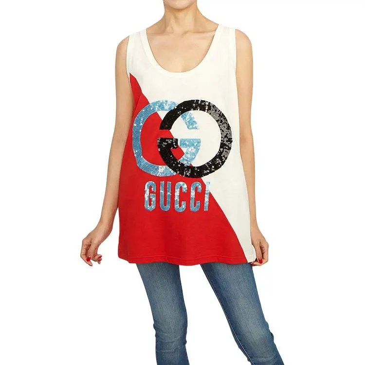 GUCCI Interlocking G Sequin embellished Tank Top-1