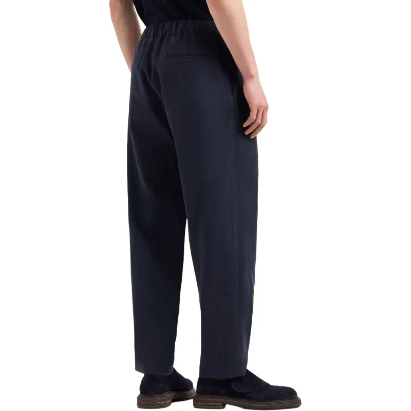 Emporio Armani Single pleat Linen canvas Trousers-3