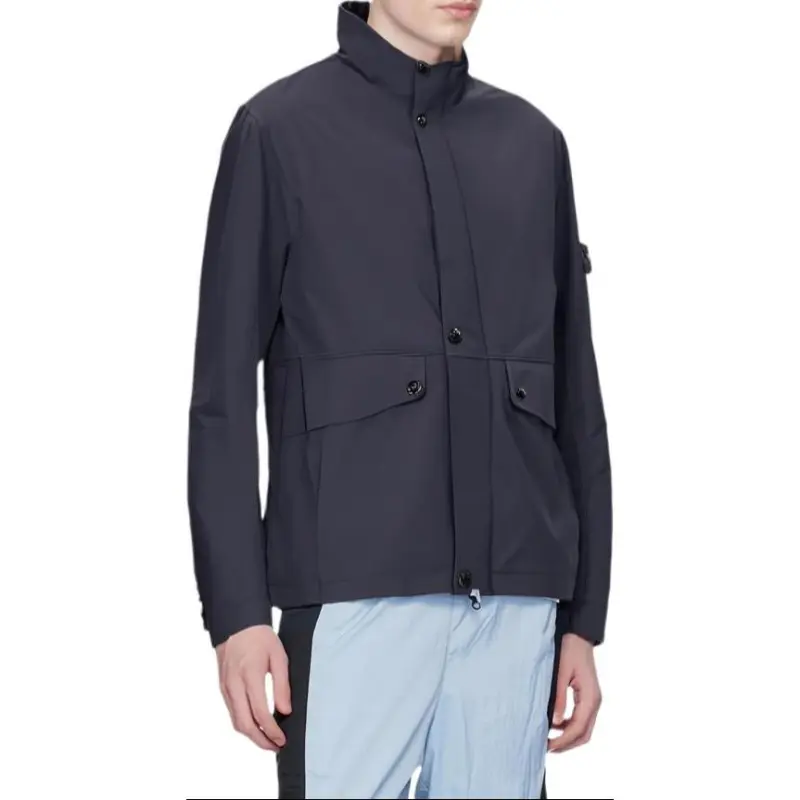 STONE ISLAND Funnel Neck Logo Patch Jacket-2