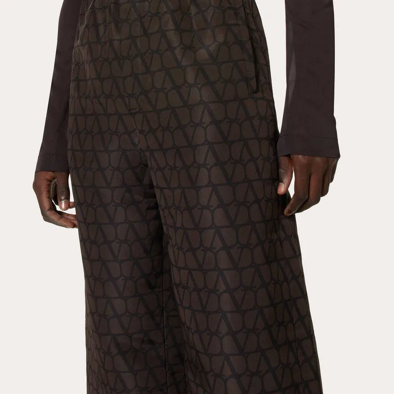 Valentino All Over Patterned Wide Leg Trousers-4