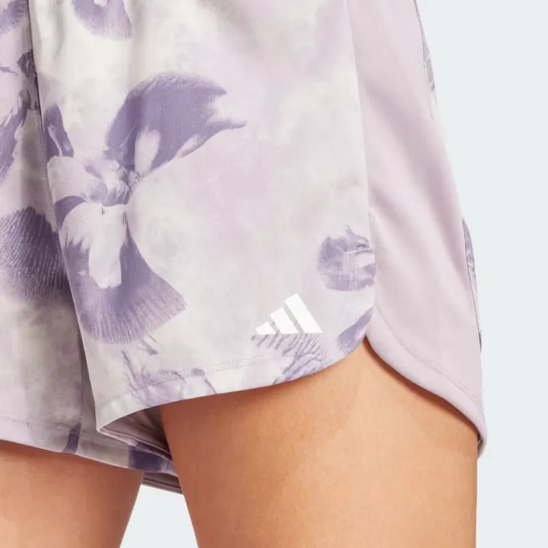 Adidas Pacer Essentials Aop Flower Tie Dye Knit Shorts Sports Shorts Women's Purple-1