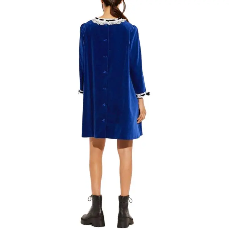 COACH Long Sleeved Dresses Women's Blue-2