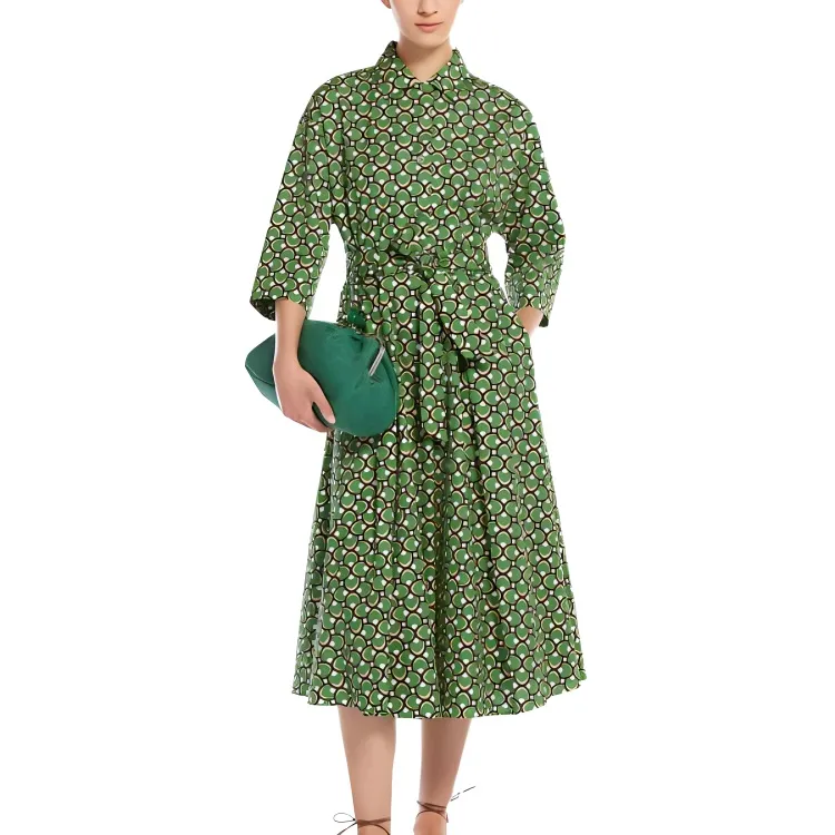 WEEKEND MaxMara Varenna All Over Patterned Dress-5