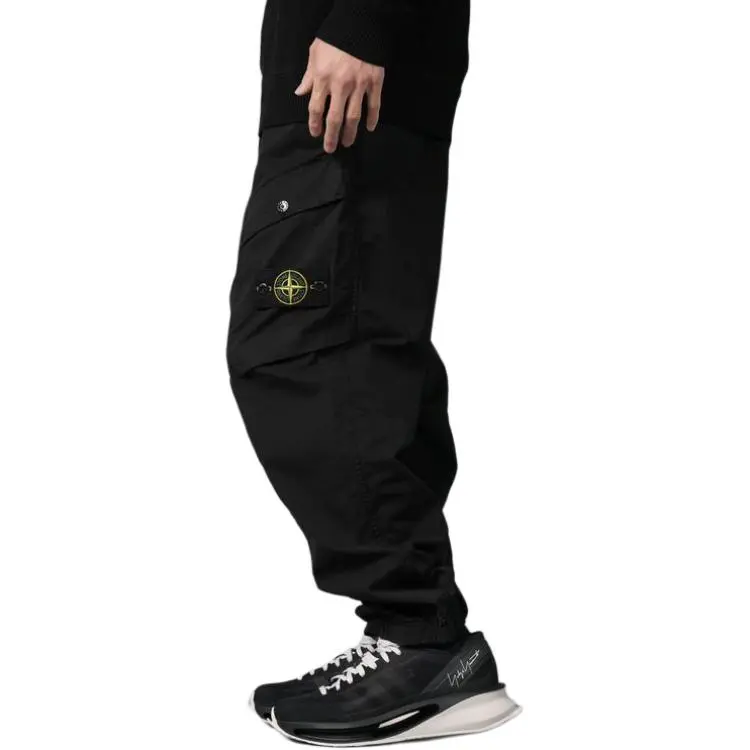 STONE ISLAND Logo Patch Tapered Leg Trousers-9