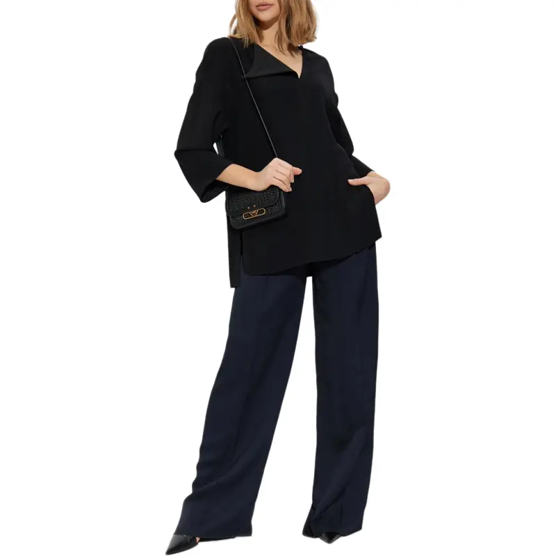EMPORIO ARMANI Pleat detail Palazzo Pants-2