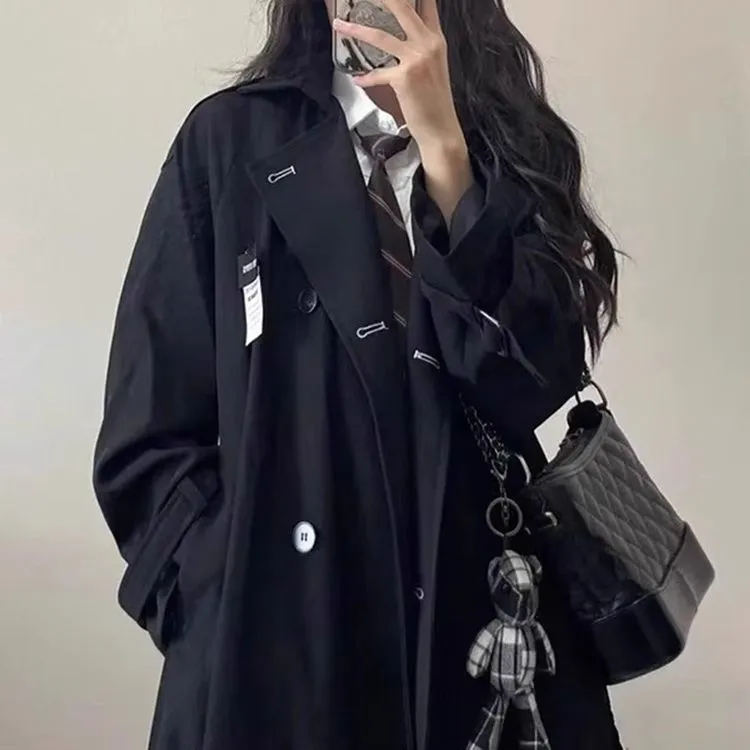 GULIANFEI Trench Coat Women's Black-2