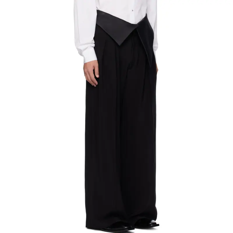 Mugler Satin cummerbund Trousers-2