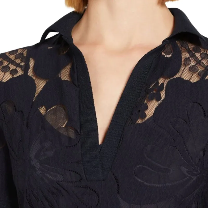 MaxMara Studio Lace Detailed Belted Dress-4