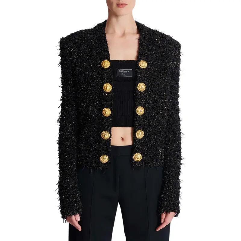 BALMAIN Edge To Edge Tweed Jacket-4