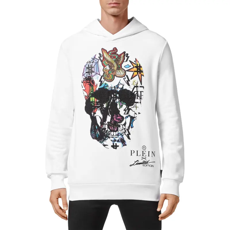 PHILIPP PLEIN Skull print Crystal embellished Hoodie-2